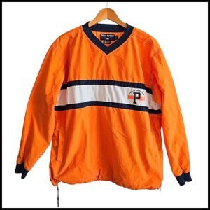 Polo Sport Ralph Lauren Pullover Windbreaker‎ Jacket Orange V Neck Size L